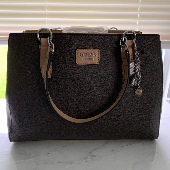 guess tan handbag